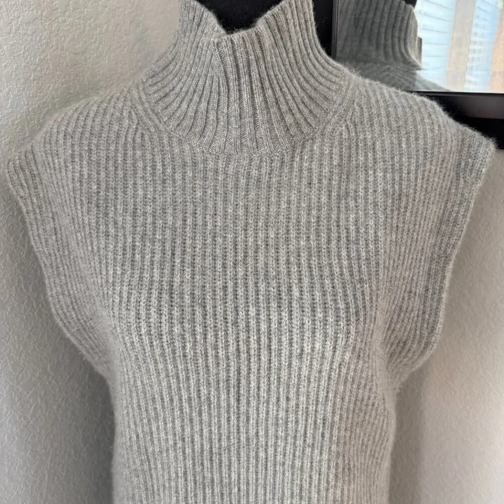 J CREW 100% Cashmere Sleeveless Turtleneck Tunic Gray XS/S